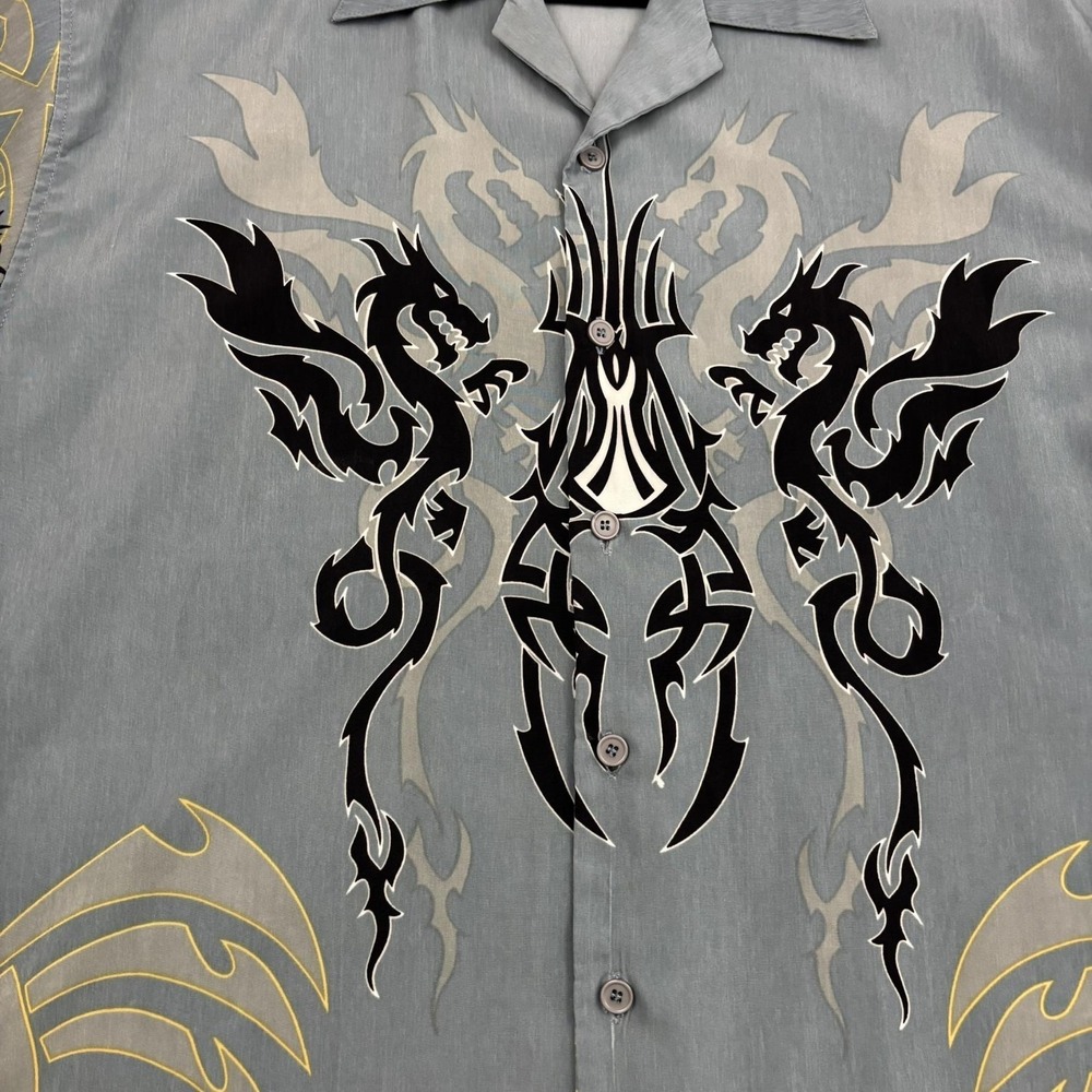 VTG Y2K Big Brother Shirt Mens XL Gray Dragon Tribal Graphic Short Sleeve Grunge - Picture 4 of 11